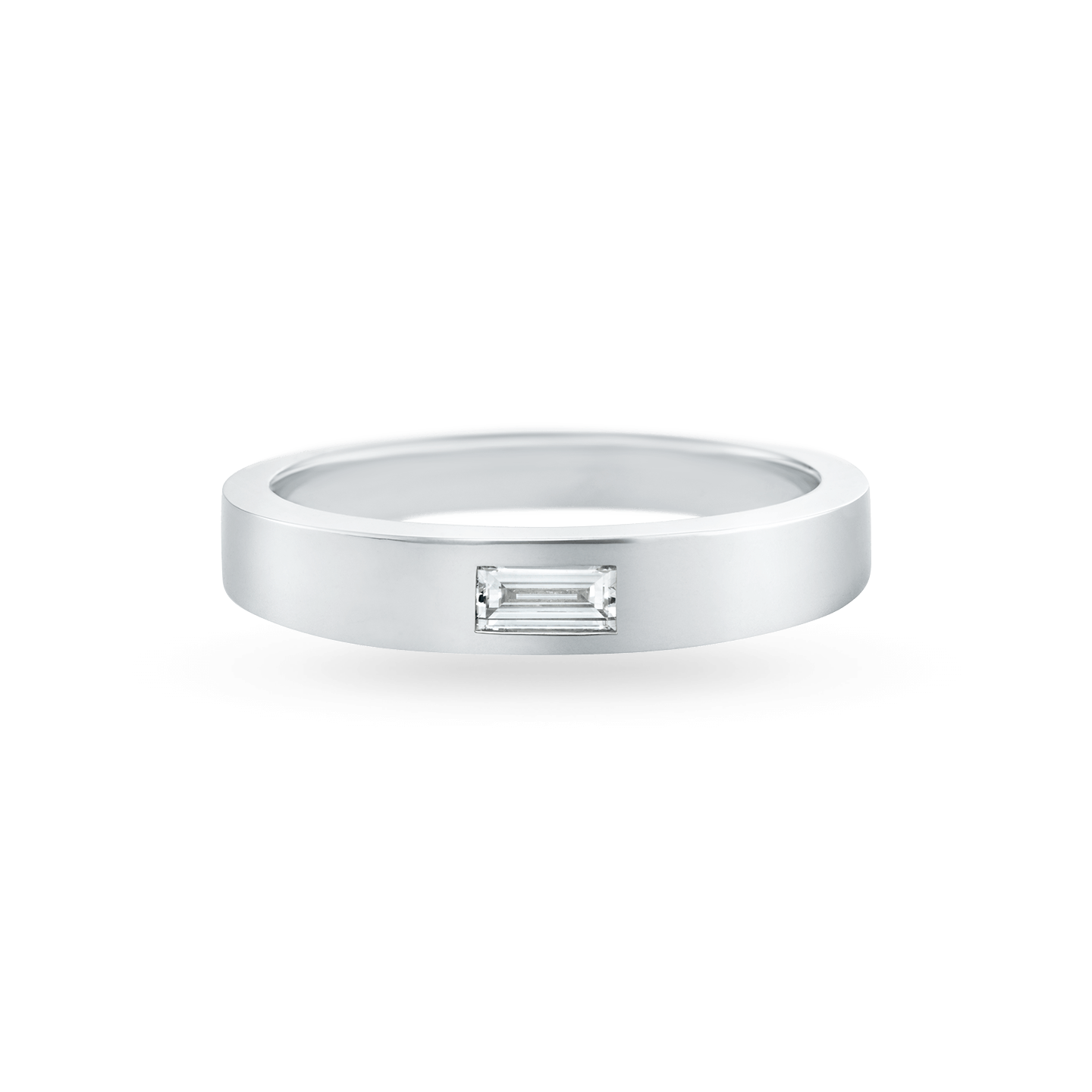 Baguette-Cut Single Diamond Wedding Band, Product Image 1