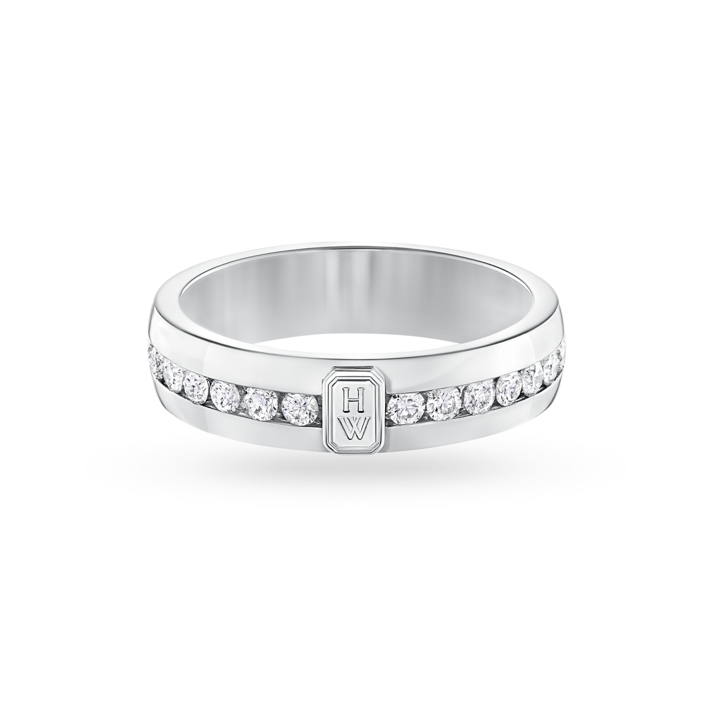 HW Logo White Gold Diamond Ring, Product Image 1