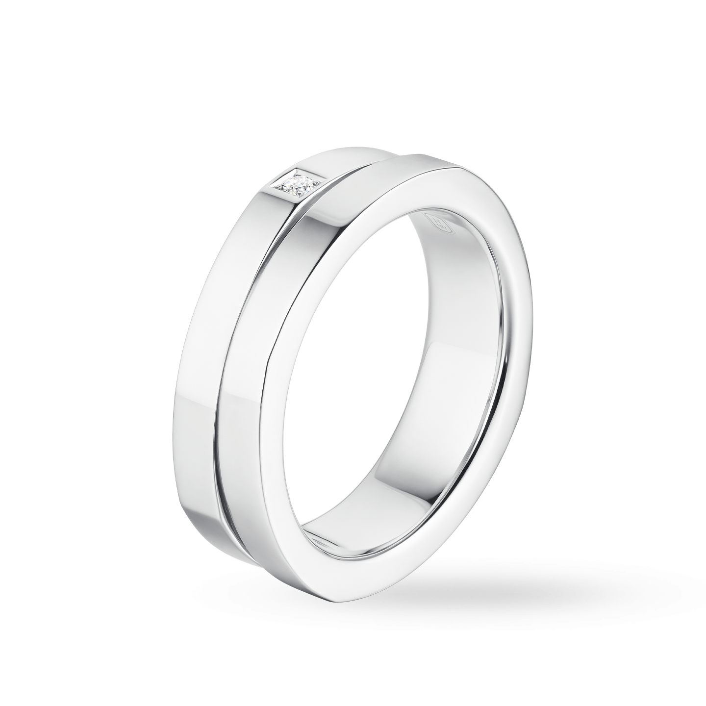 Infinite Wedding Band with One Round Diamond