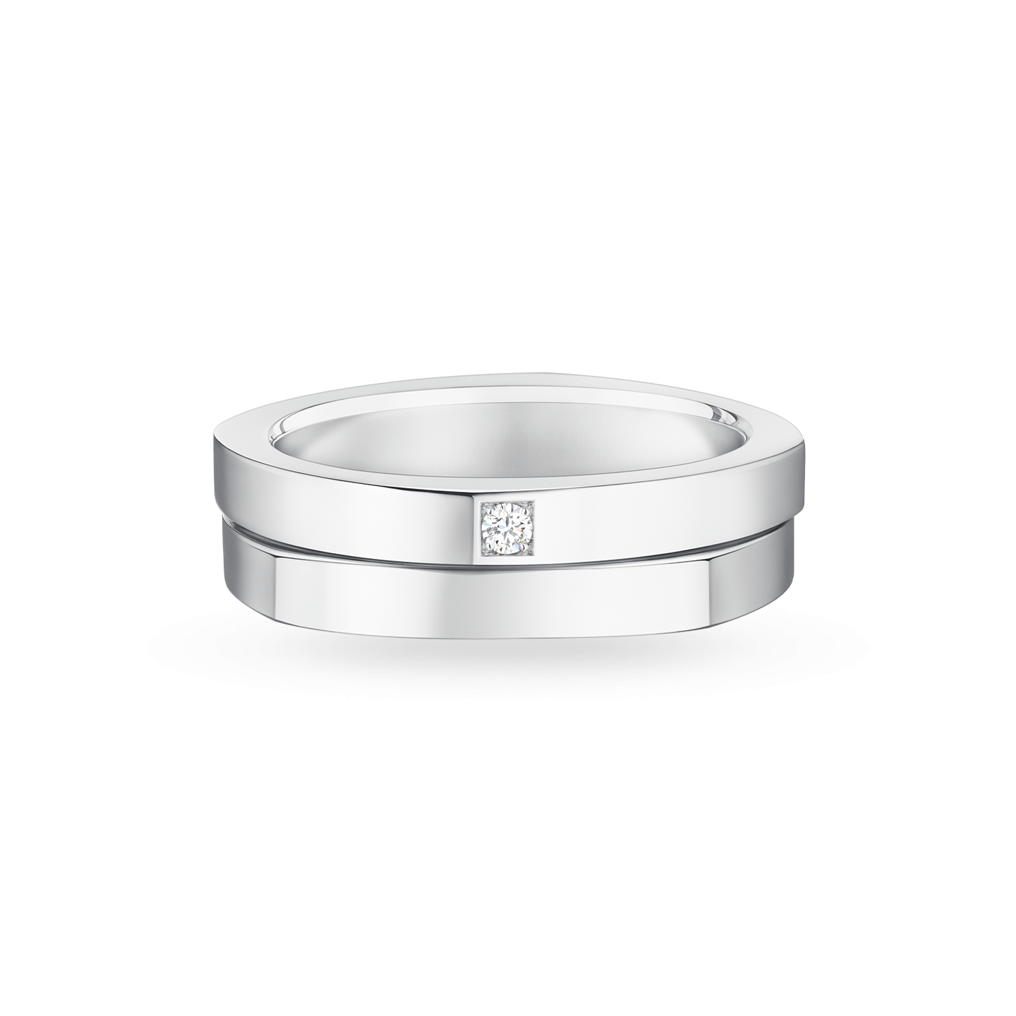 Infinite Wedding Band with One Round Diamond