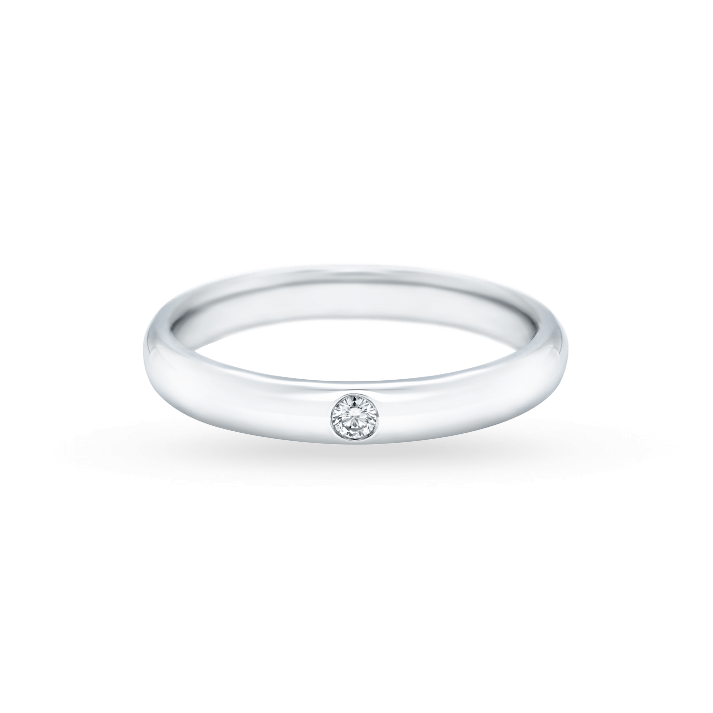 Round Brilliant Single Diamond Wedding Band, Product Image 2