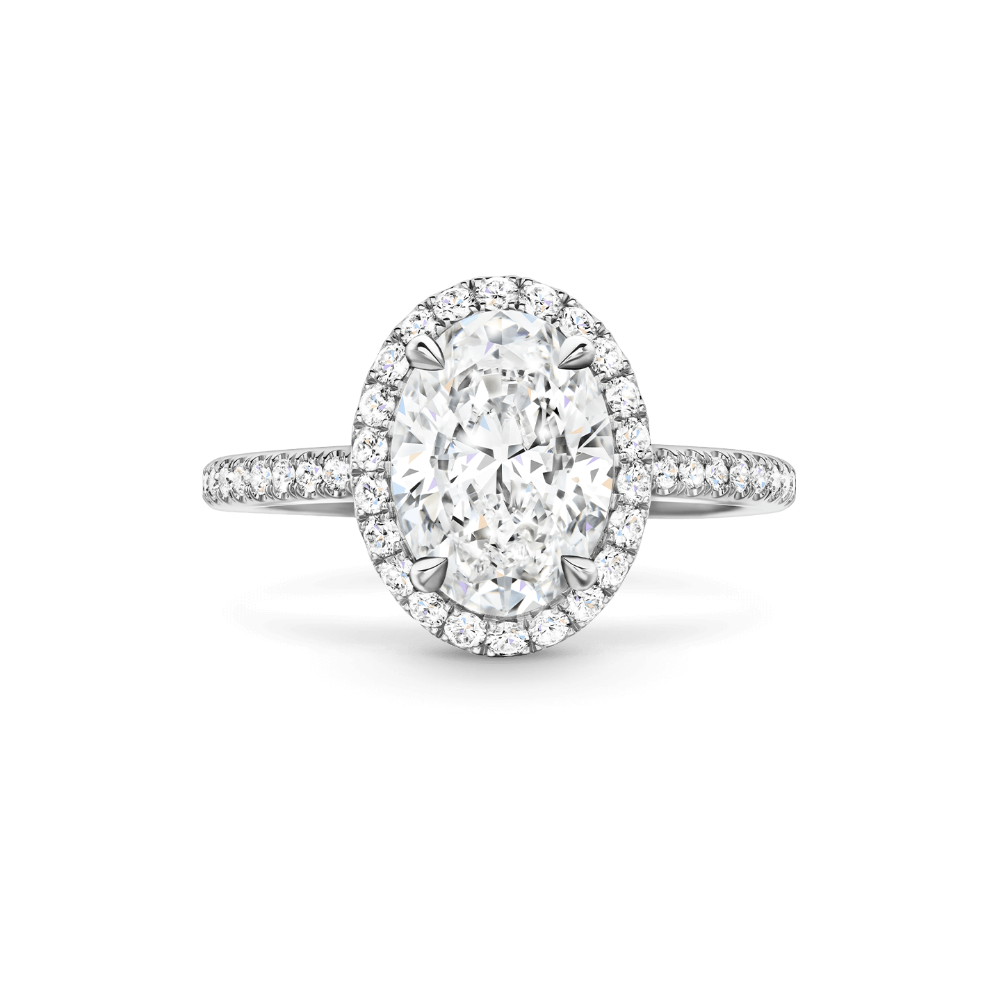 Front view of the The One Oval-Shaped Diamond Micropavé Engagement Ring