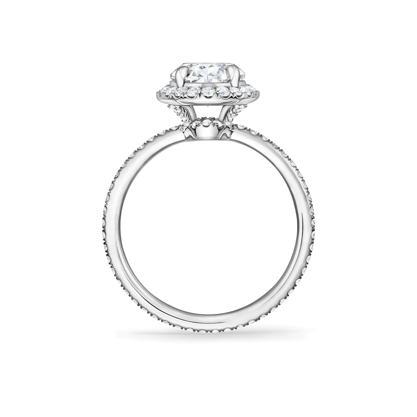 Side view of the The One Oval-Shaped Diamond Micropavé Engagement Ring